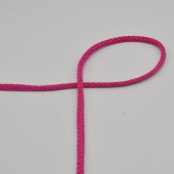 Kordel rund 6 mm in Fuchsia, Nahaufnahme der geflochtenen Oberfläche